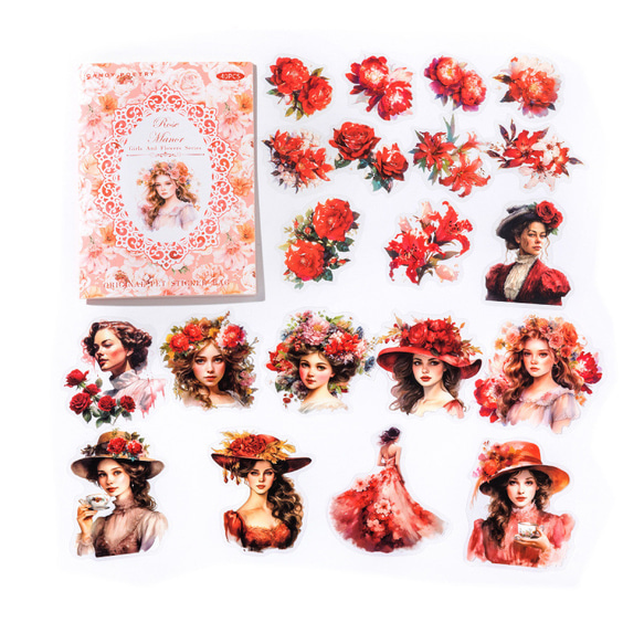 シール　女の子と花シリーズ　６種類２４０枚入り コラージュ　素材 11枚目の画像