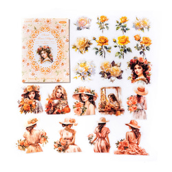 シール　女の子と花シリーズ　６種類２４０枚入り コラージュ　素材 14枚目の画像