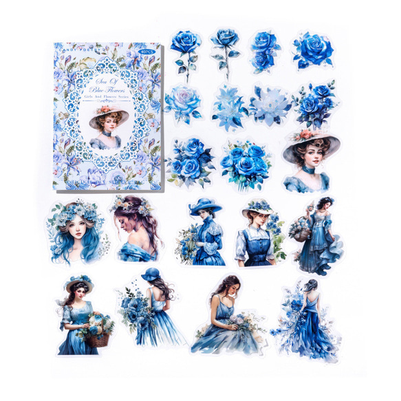 シール　女の子と花シリーズ　６種類２４０枚入り コラージュ　素材 12枚目の画像