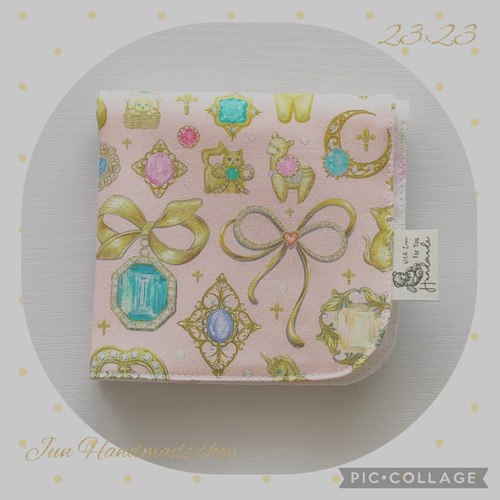 ユキエモン　ハンカチ　オーダー品　ご確認用 完売✩送料無料1500円〜☘23cm ユキエモン 22fabricドレスアップ