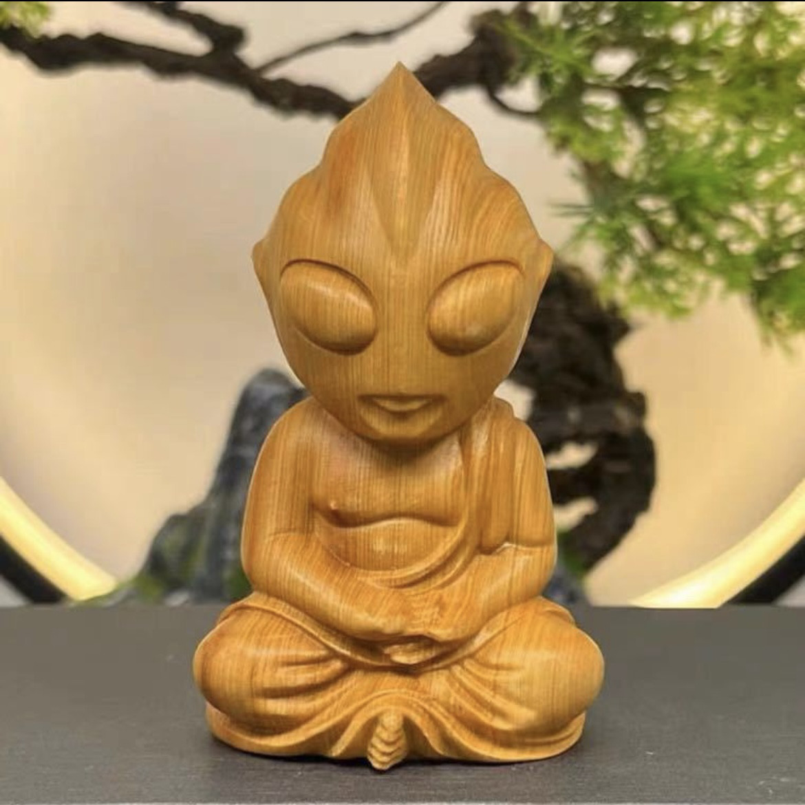 木彫り 置物 飾り 癒し オススメ 風情 木穴 現品限り おしく