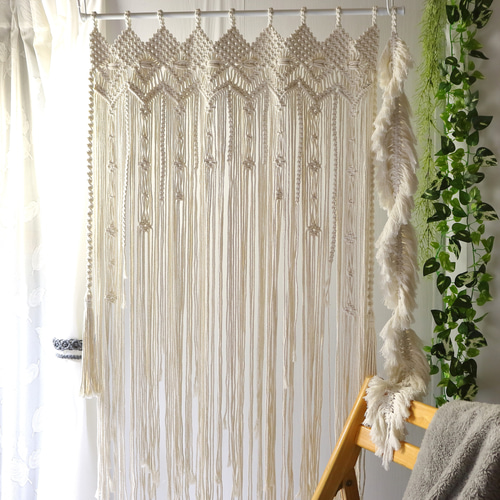 マクラメ　のれん　ガーランド オーダー専用】H2マクラメカフェカーテン・マクラメカーテン・マクラメ
