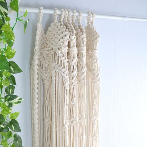 送料込み】アーチ形の編み模様：Nマクラメカーテン·マクラメのれん