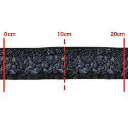 [ 483 ] 黒 ブラック 花柄 幅:4.5cm インド刺繍 リボン 3枚目の画像