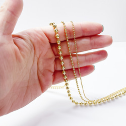 ucg46【2M】約1.5mm ボールチェーン 16KGP ゴールド 切り売り 真鍮チェーン 9枚目の画像