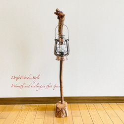 流木インテリア 緩やかな曲線を描く流木スタンド ランタンやエアプラントを飾れる置物 北欧 照明 木材 癒し N31 6枚目の画像