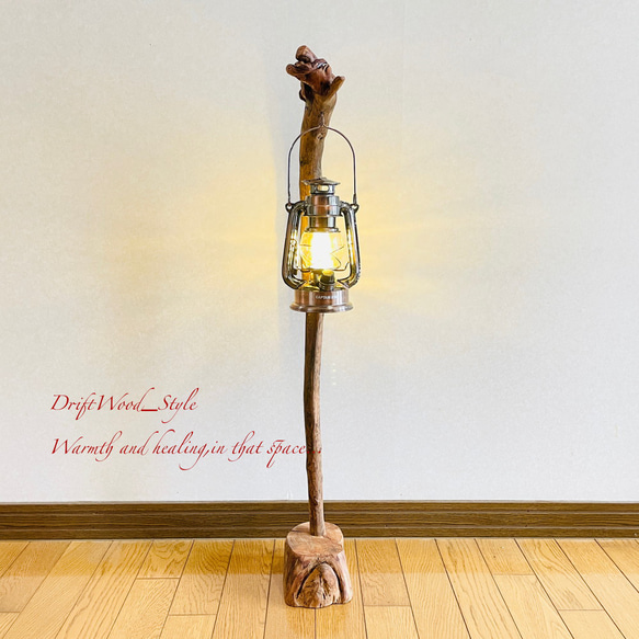 流木インテリア 緩やかな曲線を描く流木スタンド ランタンやエアプラントを飾れる置物 北欧 照明 木材 癒し N31 4枚目の画像