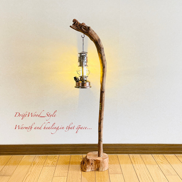 流木インテリア 緩やかな曲線を描く流木スタンド ランタンやエアプラントを飾れる置物 北欧 照明 木材 癒し N31 7枚目の画像