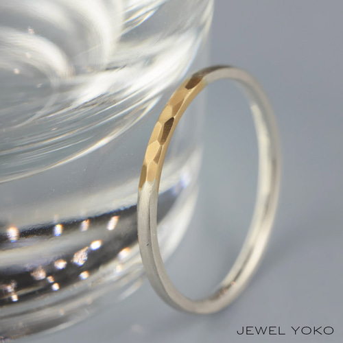 K18 シルバーリング】librer バイカラーリング 1•5幅 普段使い