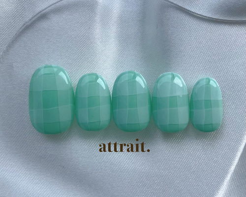 ネイルチップ 現品 オーダー かわいい 春 夏 ギンガムチェック チューリップ ネイルチップ 現品 オーダー かわいい 春 夏 ギンガムチェック