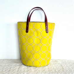 ハンドメイド♡ミナペルホネン♡Lulu♡yellow♡バケツトート(S) ハンドメイド♡ミナペルホネン♡Lulu♡yellow♡バケツトート(S)