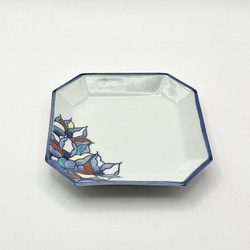 【京焼・清水焼】マグノリアの角小皿～着彩木蓮シリーズ 7枚目の画像