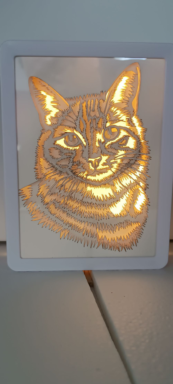 ３D切り絵LEDライトボックス「ペット手元供養」シリーズ　DIY 1枚目の画像