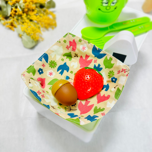 送料無料》 小物入れ 【北欧 鳥】 トレー 布 皿 アクセサリー入れ