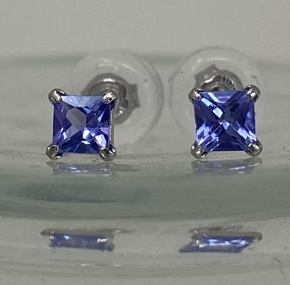 pt900 プラチナ天然タンザナイト プラチナピアス ピアス（スタッド・一 