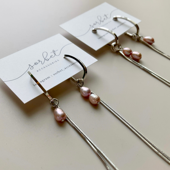 ◇デザインポストピアス オーバルフープ 角 チタンポスト いたむ