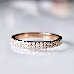 3連リング K18 ピンクゴールド プラチナ 1.3mmスクリューチェーン