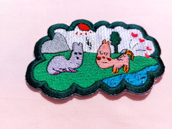 ラブコール ワッペン アップリケ オリジナル 面白い 可愛い カワイイ かわいい 個性的 ユニーク 日本製 日本語 刺繍 7枚目の画像