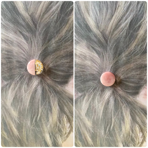 数量限定】くすみカラー シェル ヘアゴム 2本セット レジン ヘア