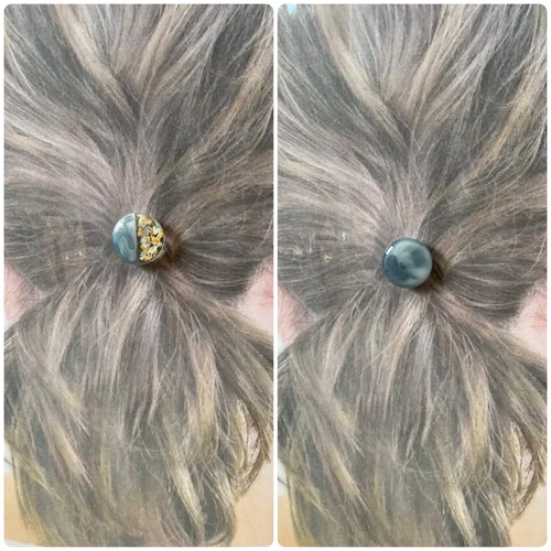 くすみカラー シェル ヘアゴム 2本セット レジン ヘア