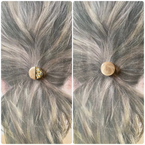 旧★レジンヘアゴム マーブル　大ぶり　個性　ベージュ レジン】大理石模様のヘアゴム作り〜Making a hair band with a