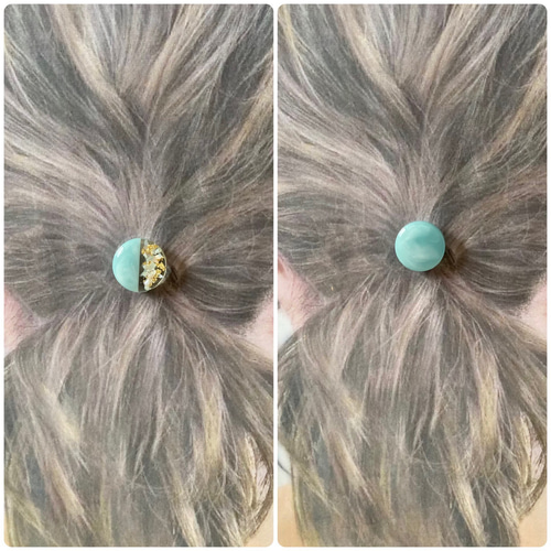 数量限定】くすみカラー シェル ヘアゴム 2本セット レジン ヘア