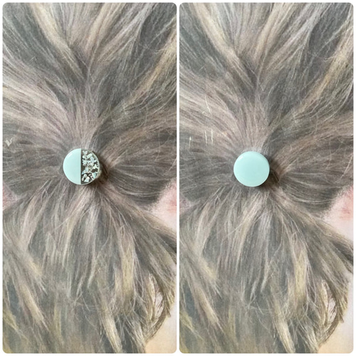 パステルカラー シルバー シェル ヘアゴム 2本セット レジン ヘア