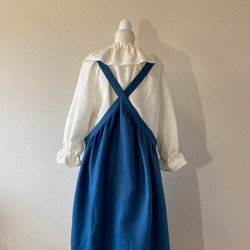 9色から☆リネン100%ワンピース感覚で被るだけダブリエエプロン