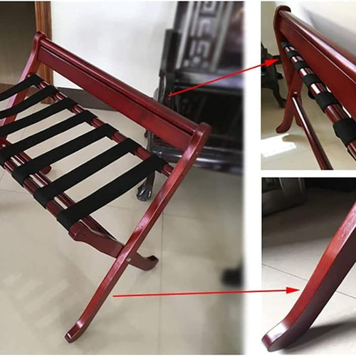 バゲージラック 荷物置き 木製 折り畳み式 ワインレッド 持ち運び 便利 バゲージラック 荷物置き 木製 折り畳み ワインレッド