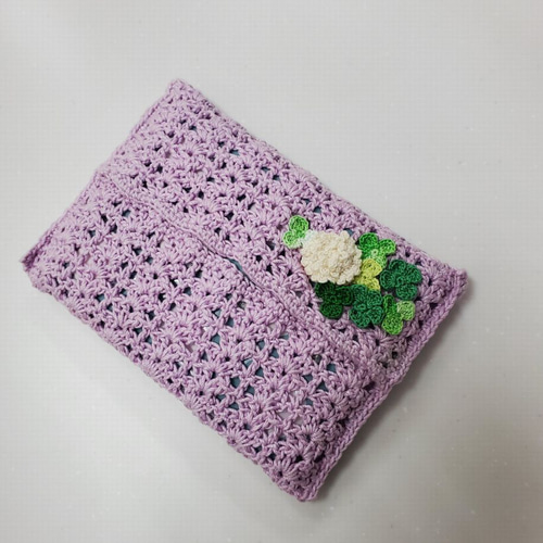 レース編みポケットティッシュケース＊白詰草とクローバー その他