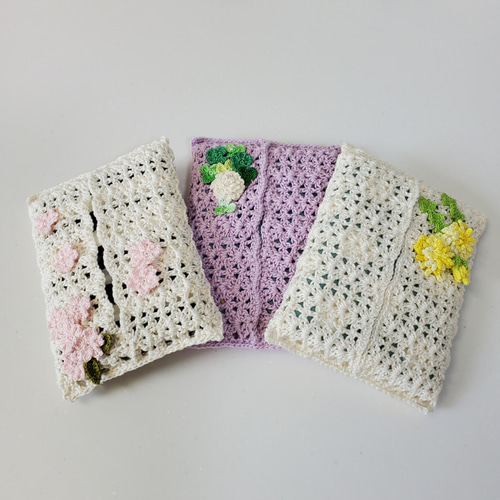 レース編みポケットティッシュケース＊さくら その他ケース akeakeclub