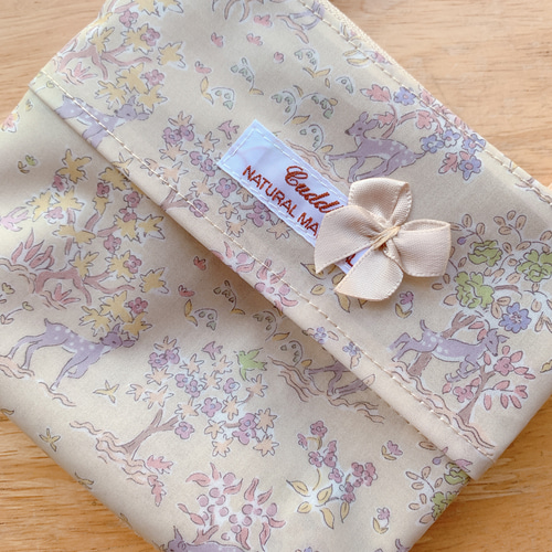 リバティ ラミネート ポケット付移動ポケット・エッタ ナチュラルベージュ ☆ラミネート移動ポケット*＊リバティ・エッタ☆ナチュラル