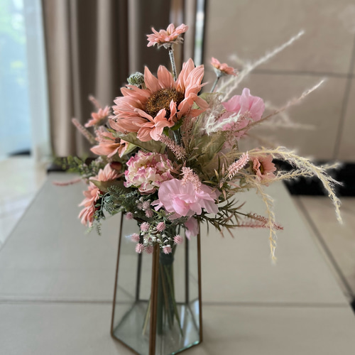 アーティフィシャルフラワー】Umbrella Bouquet｜ピンクスカーフ