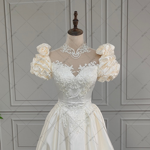 レトロ クラシカル ウェディングドレス 二次会 結婚式 前撮りドレス