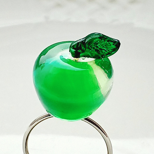 青りんご(大)のリング／青リンゴ 青林檎 GREENAPPLE グリーンアップル