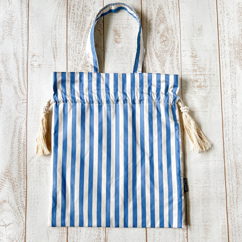 北欧風ストライプ 巾着バッグ 巾着バッグ Tenohira Labo 通販 17624550