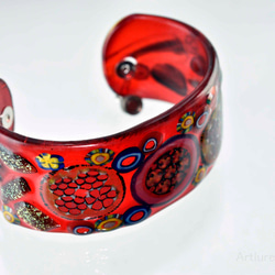 ガラスのブレスレット　、バングル　bracelet, bangle（ 11549-497）ガラスのアクセサリー 2枚目の画像