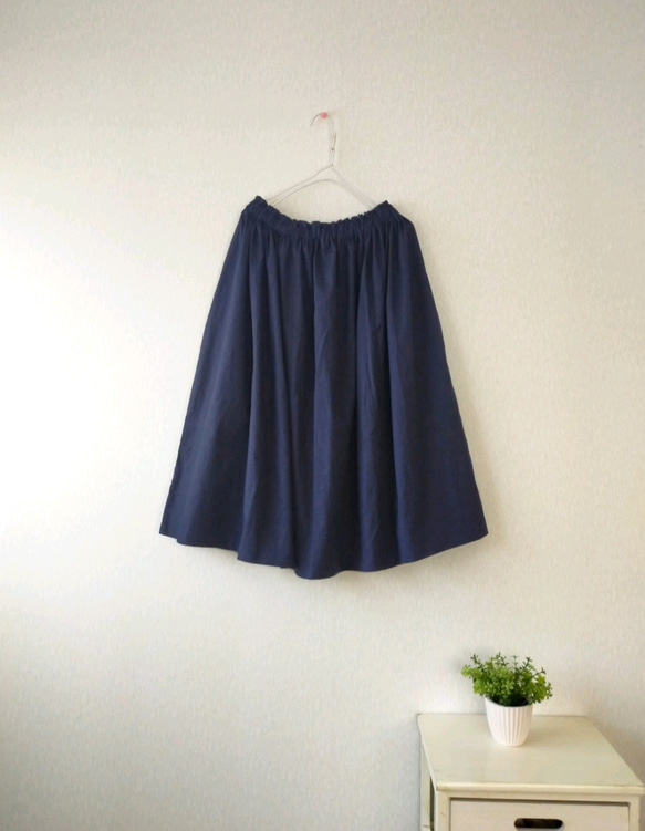 Spring cotton ギャザースカート ✨選べる35色✨ 人気ミモザイエロー made in japan 8枚目の画像