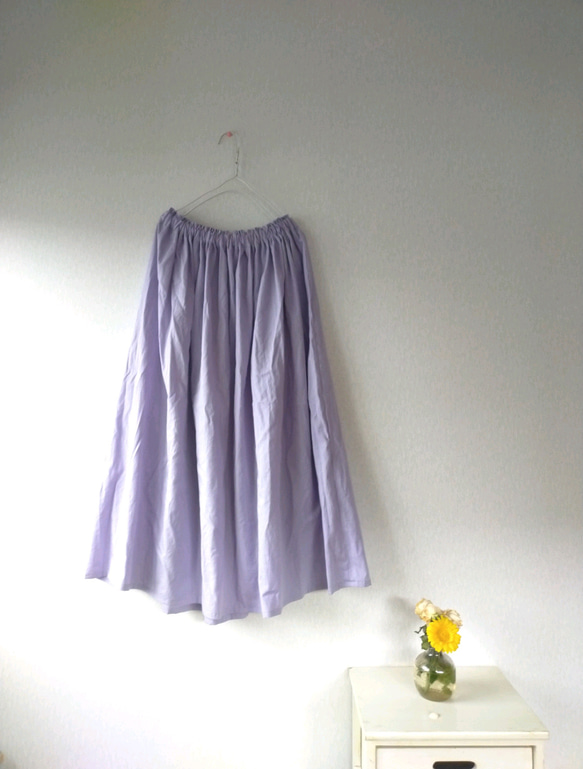 Spring cotton ギャザースカート ✨選べる35色✨ 人気ミモザイエロー made in japan 7枚目の画像