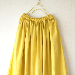Spring cotton ギャザースカート ✨選べる35色✨ 人気ミモザイエロー made in japan 2枚目の画像