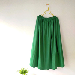 Spring cotton ギャザースカート ✨選べる35色✨ 人気ミモザイエロー made in japan 5枚目の画像