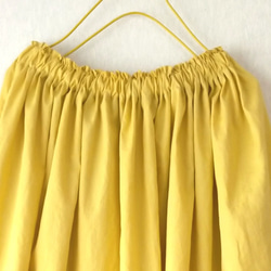Spring cotton ギャザースカート ✨選べる35色✨ 人気ミモザイエロー made in japan 3枚目の画像