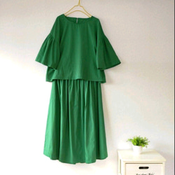 Spring cotton ギャザースカート ✨選べる35色✨ 人気ミモザイエロー made in japan 11枚目の画像