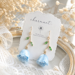 青薔薇ピアス♡ ピアス（フック・チェーン） charmant 通販 12514898