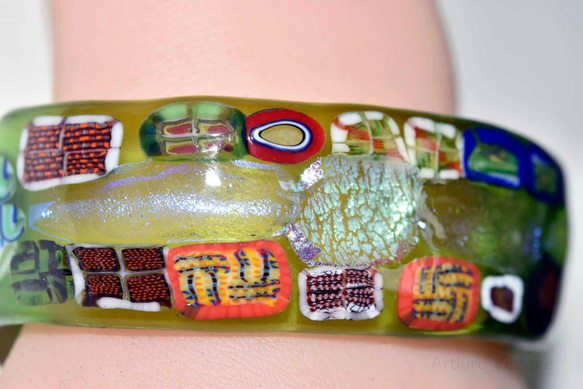 ガラスのブレスレット　、バングル　bracelet, bangle（ 11563-497）ガラスのアクセサリー 5枚目の画像