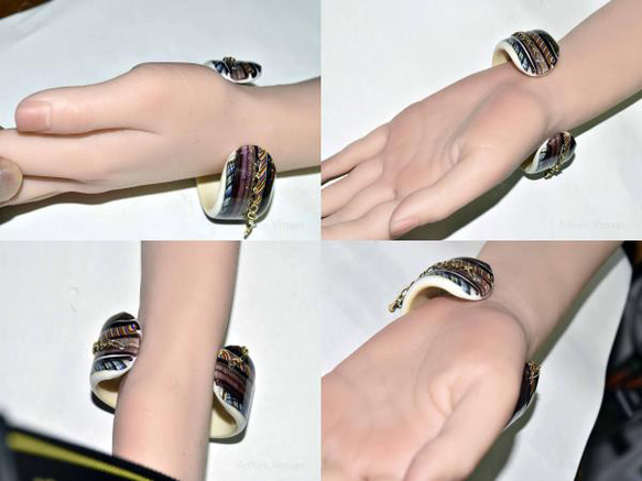 ガラスのブレスレット　、バングル　bracelet, bangle（ 11563-497）ガラスのアクセサリー 9枚目の画像