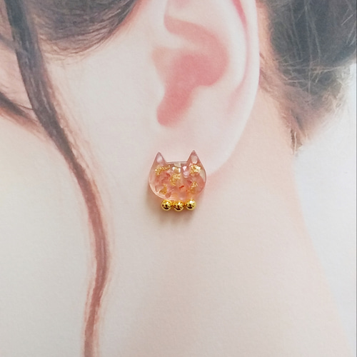 ☆猫シリーズ☆ 白黒の猫ちゃんのイヤリングorピアス☆彡 ピアス
