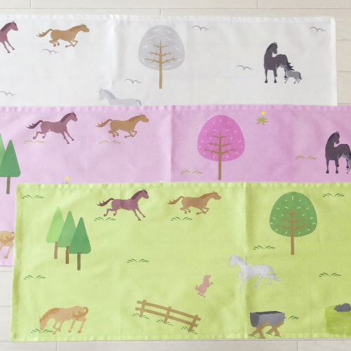 日本製てぬぐい2枚セット うま ガーゼ手拭（絵馬／馬（午））《干支