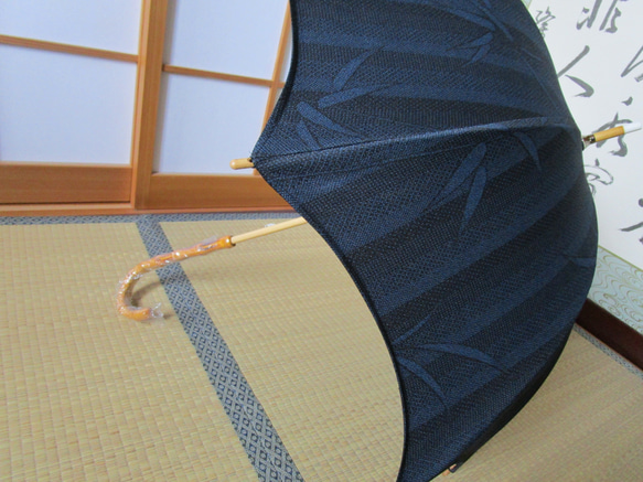 竹模様の着物から日傘（傘袋付き） 11枚目の画像