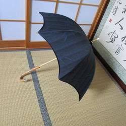 竹模様の着物から日傘（傘袋付き） 2枚目の画像
